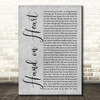 Olly Murs Hand on Heart Grey Rustic Script Decorative Wall Art Gift Song Lyric Print