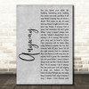 Martina McBride Anyway Grey Rustic Script Decorative Wall Art Gift Song Lyric Print