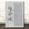The Band The Weight# Grey Rustic Script Decorative Wall Art Gift Song Lyric Print