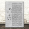 Talib Kweli Get By Grey Rustic Script Decorative Wall Art Gift Song Lyric Print