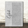 Indigo Girls Ghost Grey Rustic Script Decorative Wall Art Gift Song Lyric Print
