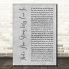 Otis Redding That's How Strong My Love Is Grey Rustic Script Song Lyric Print