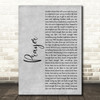 Disturbed Prayer Grey Rustic Script Decorative Wall Art Gift Song Lyric Print