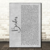 M.I.A. Borders Grey Rustic Script Decorative Wall Art Gift Song Lyric Print