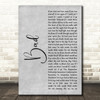 U2 Bad Grey Rustic Script Decorative Wall Art Gift Song Lyric Print