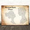 Billy Ocean Red Light Spells Danger Man Lady Couple Decorative Gift Song Lyric Print
