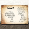 Elvis Presley Don't Man Lady Couple Decorative Wall Art Gift Song Lyric Print