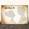Bucie Get Over It Man Lady Couple Decorative Wall Art Gift Song Lyric Print