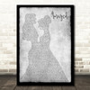 Lonestar Amazed Lesbian Couple Two Ladies Dancing Grey Decorative Gift Song Lyric Print
