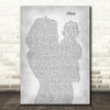 Garth Brooks Mom Mother & Baby Grey Decorative Wall Art Gift Song Lyric Print