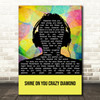 Pink Floyd Shine On You Crazy Diamond Multicolour Man Headphones Wall Art Gift Song Lyric Print