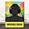 Luther Vandross Impossible Dream Multicolour Man Headphones Song Lyric Print