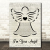 Celine Dion & R. Kelly I'm Your Angel Music Script Angel Decorative Wall Art Gift Song Lyric Print