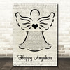 Blake Shelton Happy Anywhere Music Script Angel Decorative Wall Art Gift Song Lyric Print