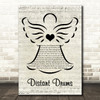 Jim Reeves Distant Drums Music Script Angel Decorative Wall Art Gift Song Lyric Print
