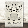 Pink What About Us Music Script Angel Decorative Wall Art Gift Song Lyric Print