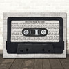 Eagles Love Will Keep Us Alive Music Script Cassette Tape Decorative Wall Art Gift Song Lyric Print