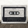 The Prodigy Firestarter Music Script Cassette Tape Decorative Wall Art Gift Song Lyric Print