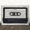 Joy Division Disorder Music Script Cassette Tape Decorative Wall Art Gift Song Lyric Print