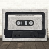 Bryan Adams (Everything I Do) I Do It For You Music Script Cassette Tape Song Lyric Print