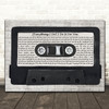 Bryan Adams (Everything I Do) I Do It For You Music Script Cassette Tape Song Lyric Print
