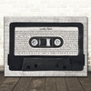 The Verve Lucky Man Music Script Cassette Tape Decorative Wall Art Gift Song Lyric Print