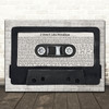 The Boomtown Rats I Don't Like Mondays Music Script Cassette Tape Gift Song Lyric Print
