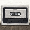Oasis Flashbax Music Script Cassette Tape Decorative Wall Art Gift Song Lyric Print