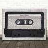 Five Star Rain or Shine Music Script Cassette Tape Decorative Gift Song Lyric Print