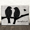 Eva Cassidy Songbird Lovebirds Music Script Decorative Wall Art Gift Song Lyric Print