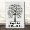 Tristan Prettyman Simple As It Should Be Music Script Tree Decorative Gift Song Lyric Print