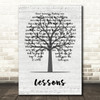 Rush Lessons Music Script Tree Decorative Wall Art Gift Song Lyric Print