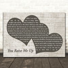 Westlife You Raise Me Up Landscape Music Script Two Hearts Decorative Gift Song Lyric Print