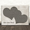 Extreme More Than Words Landscape Music Script Two Hearts Decorative Gift Song Lyric Print