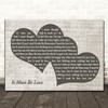 Madness It Must Be Love Landscape Music Script Two Hearts Decorative Gift Song Lyric Print