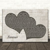 Aaron Lewis Forever Landscape Music Script Two Hearts Decorative Gift Song Lyric Print