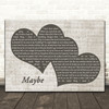 James Arthur Maybe Landscape Music Script Two Hearts Decorative Gift Song Lyric Print