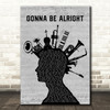 Cock Sparrer Gonna Be Alright Musical Instrument Mohawk Decorative Gift Song Lyric Print