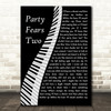 The Associates Party Fears Two Piano Decorative Wall Art Gift Song Lyric Print