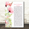Richard Harris How To Handle A Woman Floral Poppy Side Script Song Lyric Print