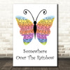 Israel Kamakawiwo'ole Somewhere Over the Rainbow Rainbow Butterfly Gift Song Lyric Print