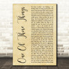 Dexys Midnight Runners One Of Those Things Rustic Script Decorative Wall Art Gift Song Lyric Print
