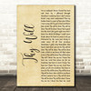 Hillary Scott & The Scott Family Thy Will Rustic Script Decorative Wall Art Gift Song Lyric Print