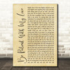 Lady Antebellum Be Patient With My Love Rustic Script Decorative Wall Art Gift Song Lyric Print