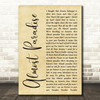 Mike Reno & Ann Wilson Almost Paradise Rustic Script Decorative Wall Art Gift Song Lyric Print