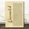 5 Seconds Of Summer Disconnected Rustic Script Decorative Wall Art Gift Song Lyric Print