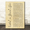 Guns N Roses Knockin on Heavens Door Rustic Script Decorative Gift Song Lyric Print