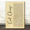 Little River Band Cool Change Rustic Script Decorative Wall Art Gift Song Lyric Print