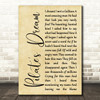 Barry Dennen Pilate's Dream Rustic Script Decorative Wall Art Gift Song Lyric Print