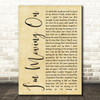 Rascal Flatts I'm Moving On Rustic Script Decorative Wall Art Gift Song Lyric Print